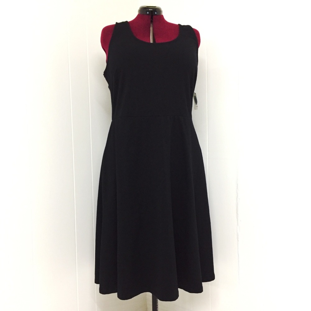 2XL OLD NAVY Black Stretch Skater Tank Dress NWT